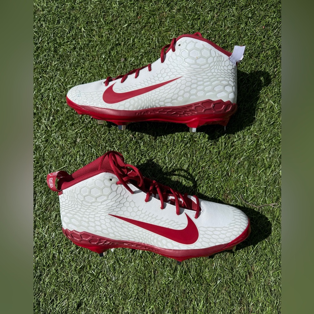 Nike Red/White Force Zoom Trout 5 Pro Metal Baseball Cleats Sz(15)